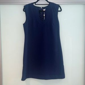Trina Turk retro sleeveless Vesta Dress in Navy blue